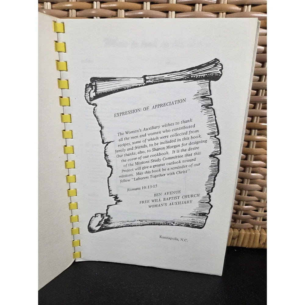 Ben Avenue Free Will Baptist Church Cookbook Kannapolis NC 1978 Missionaries - Picture 2 of 16